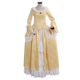 Elegant 18th Century Marie Antoinette Inspired Rococo Gold Costume Dress by Halloweez - Halloweez